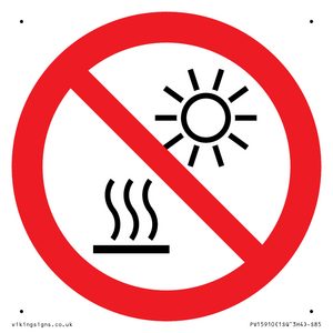 PV15910: P068 Prohibition: Do not expose to direct sunlight or hot surface