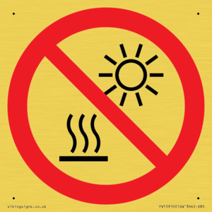 PV15910: P068 Prohibition: Do not expose to direct sunlight or hot surface