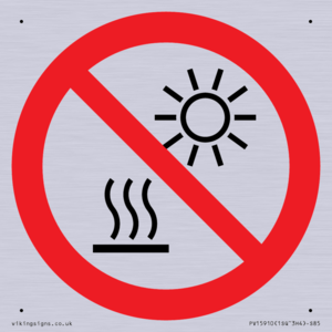 PV15910: P068 Prohibition: Do not expose to direct sunlight or hot surface