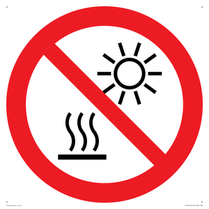 PV15910: P068 Prohibition: Do not expose to direct sunlight or hot surface