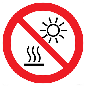 PV15910: P068 Prohibition: Do not expose to direct sunlight or hot surface