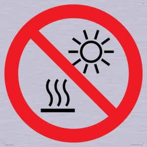 PV15910: P068 Prohibition: Do not expose to direct sunlight or hot surface