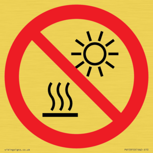 PV15910: P068 Prohibition: Do not expose to direct sunlight or hot surface