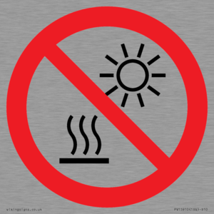 PV15910: P068 Prohibition: Do not expose to direct sunlight or hot surface