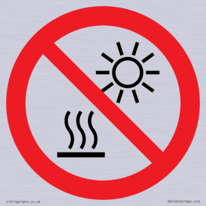 PV15910: P068 Prohibition: Do not expose to direct sunlight or hot surface