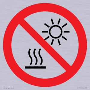 PV15910: P068 Prohibition: Do not expose to direct sunlight or hot surface