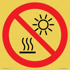 PV15910: P068 Prohibition: Do not expose to direct sunlight or hot surface