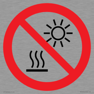 PV15910: P068 Prohibition: Do not expose to direct sunlight or hot surface