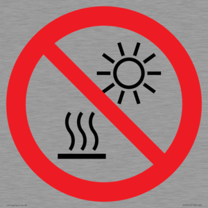 PV15910: P068 Prohibition: Do not expose to direct sunlight or hot surface