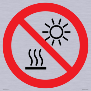 PV15910: P068 Prohibition: Do not expose to direct sunlight or hot surface