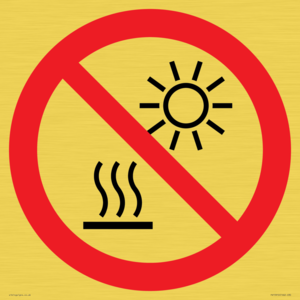 PV15910: P068 Prohibition: Do not expose to direct sunlight or hot surface