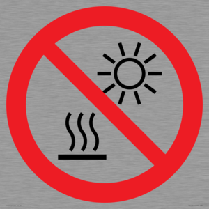 PV15910: P068 Prohibition: Do not expose to direct sunlight or hot surface