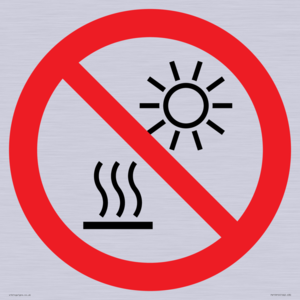 PV15910: P068 Prohibition: Do not expose to direct sunlight or hot surface