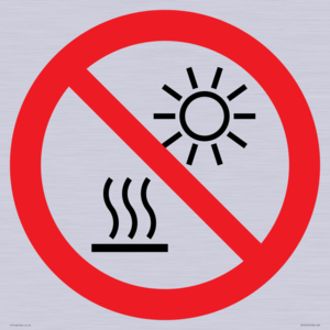 PV15910: P068 Prohibition: Do not expose to direct sunlight or hot surface