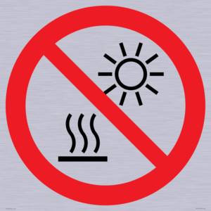 PV15910: P068 Prohibition: Do not expose to direct sunlight or hot surface