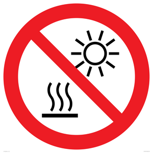 PV15910: P068 Prohibition: Do not expose to direct sunlight or hot surface