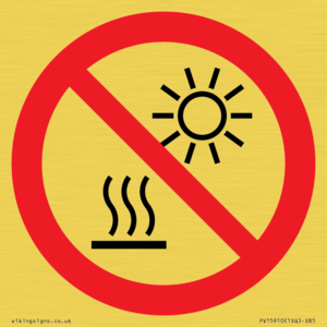 PV15910: P068 Prohibition: Do not expose to direct sunlight or hot surface