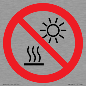 PV15910: P068 Prohibition: Do not expose to direct sunlight or hot surface