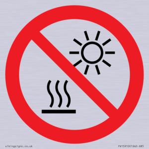 PV15910: P068 Prohibition: Do not expose to direct sunlight or hot surface