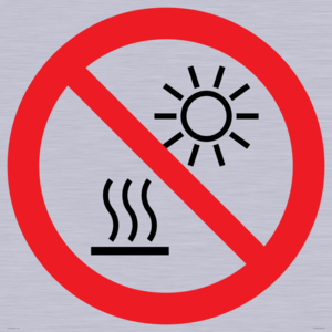 PV15910: P068 Prohibition: Do not expose to direct sunlight or hot surface