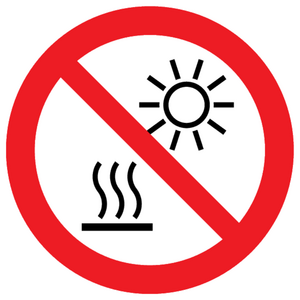 PV15910: P068 Prohibition: Do not expose to direct sunlight or hot surface