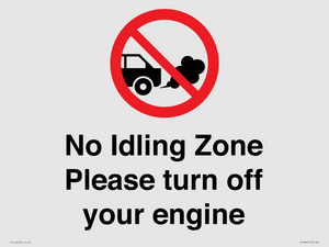 PV16897: No idling Zone - Please turn off your engine