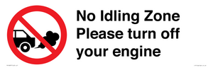PV16897: No idling Zone - Please turn off your engine
