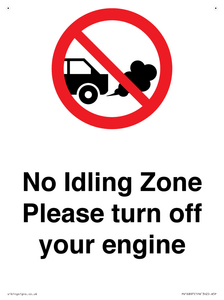 PV16897: No idling Zone - Please turn off your engine
