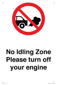 PV16897: No idling Zone - Please turn off your engine