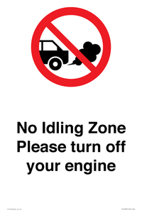 PV16897: No idling Zone - Please turn off your engine