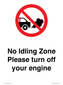 PV16897: No idling Zone - Please turn off your engine