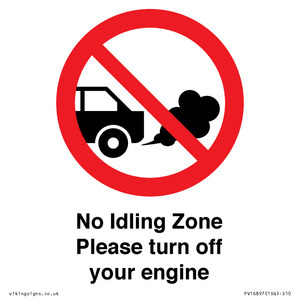 PV16897: No idling Zone - Please turn off your engine
