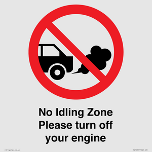 PV16897: No idling Zone - Please turn off your engine
