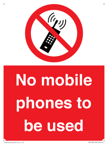 PV5100: no mobile phones to be used