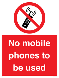 PV5100: no mobile phones to be used