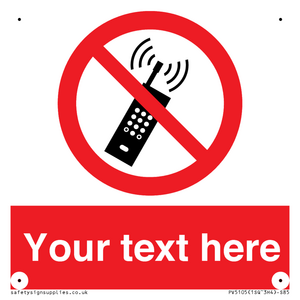 PV5105: Custom No Mobiles Sign