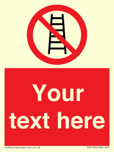 PV5106: Custom No Ladders Sign