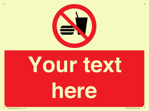 PV5137: Custom No Eating or Drinking Sign