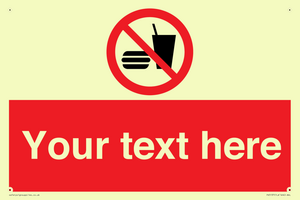 PV5137: Custom No Eating or Drinking Sign