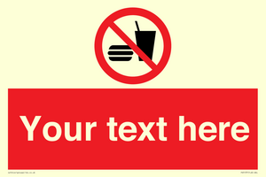PV5137: Custom No Eating or Drinking Sign
