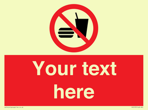 PV5137: Custom No Eating or Drinking Sign