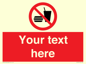 PV5137: Custom No Eating or Drinking Sign