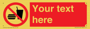 PV5137: Custom No Eating or Drinking Sign