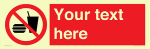 PV5137: Custom No Eating or Drinking Sign