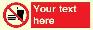 PV5137: Custom No Eating or Drinking Sign
