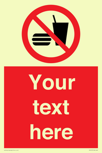 PV5137: Custom No Eating or Drinking Sign