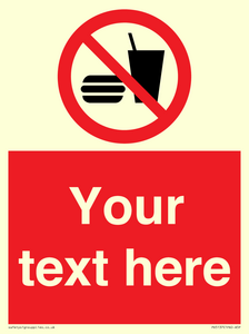 PV5137: Custom No Eating or Drinking Sign