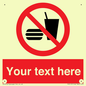 PV5137: Custom No Eating or Drinking Sign