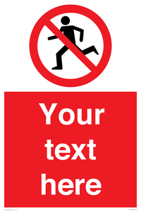 PV5138: Custom No Running Sign