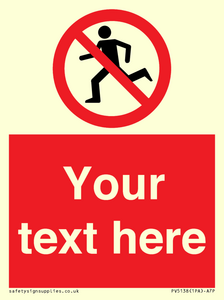 PV5138: Custom No Running Sign